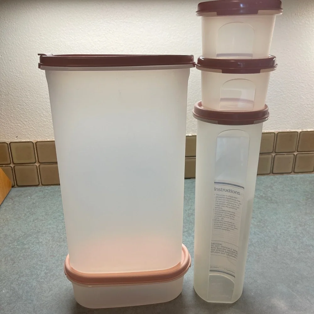Vintage Tupperware 5 Piece Set of Modular Mates Ovals & Circ